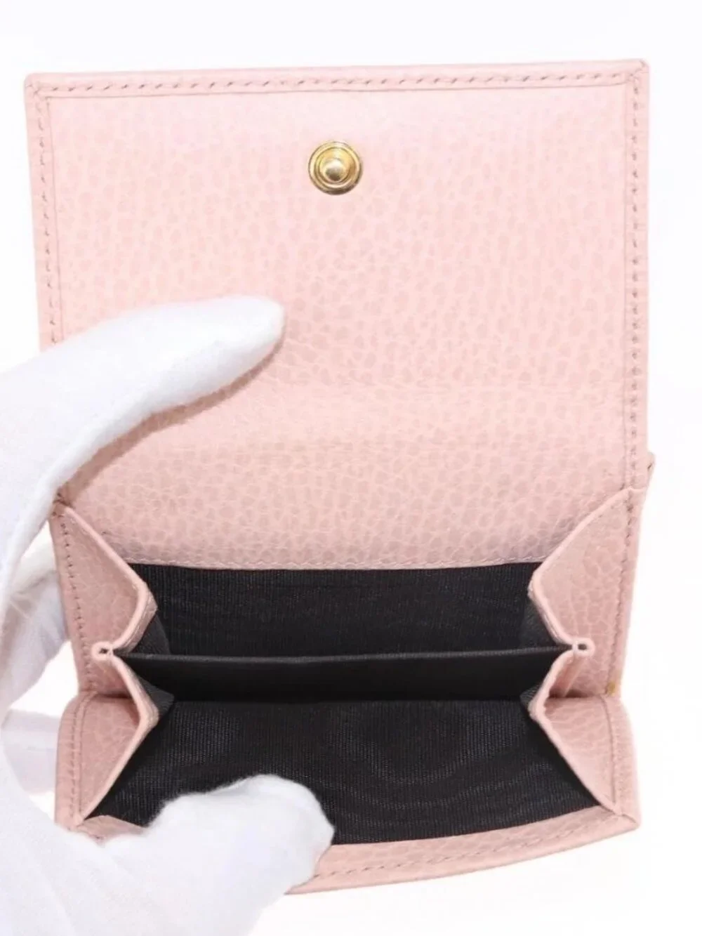 GUCCI GG Marmont Wallet Leather Pink Gold 524672 Auth 186349M